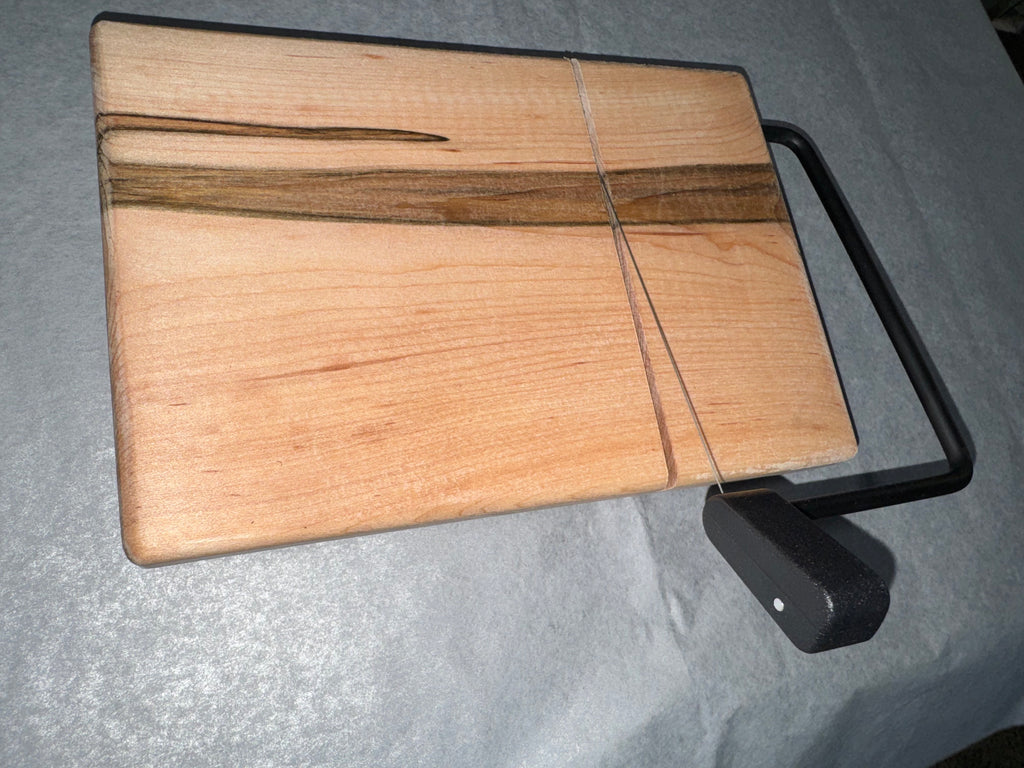 Handcrafted Wood Cheese Board with Wire Slicer