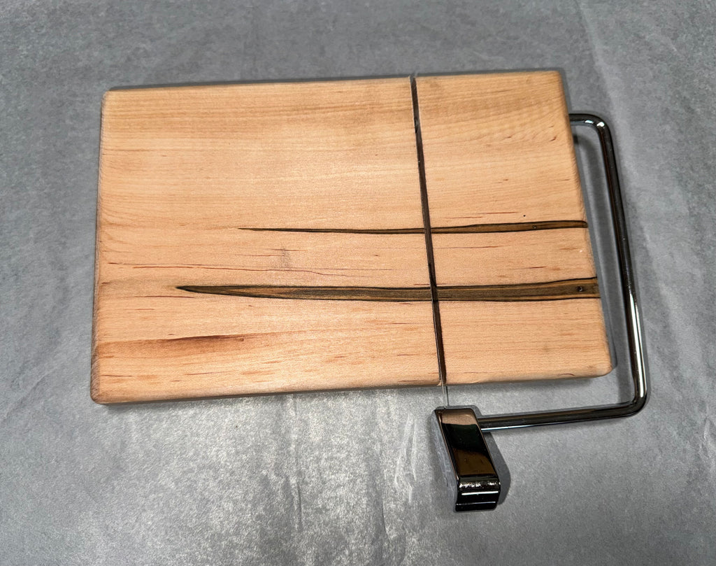 Handcrafted Wood Cheese Board with Wire Slicer