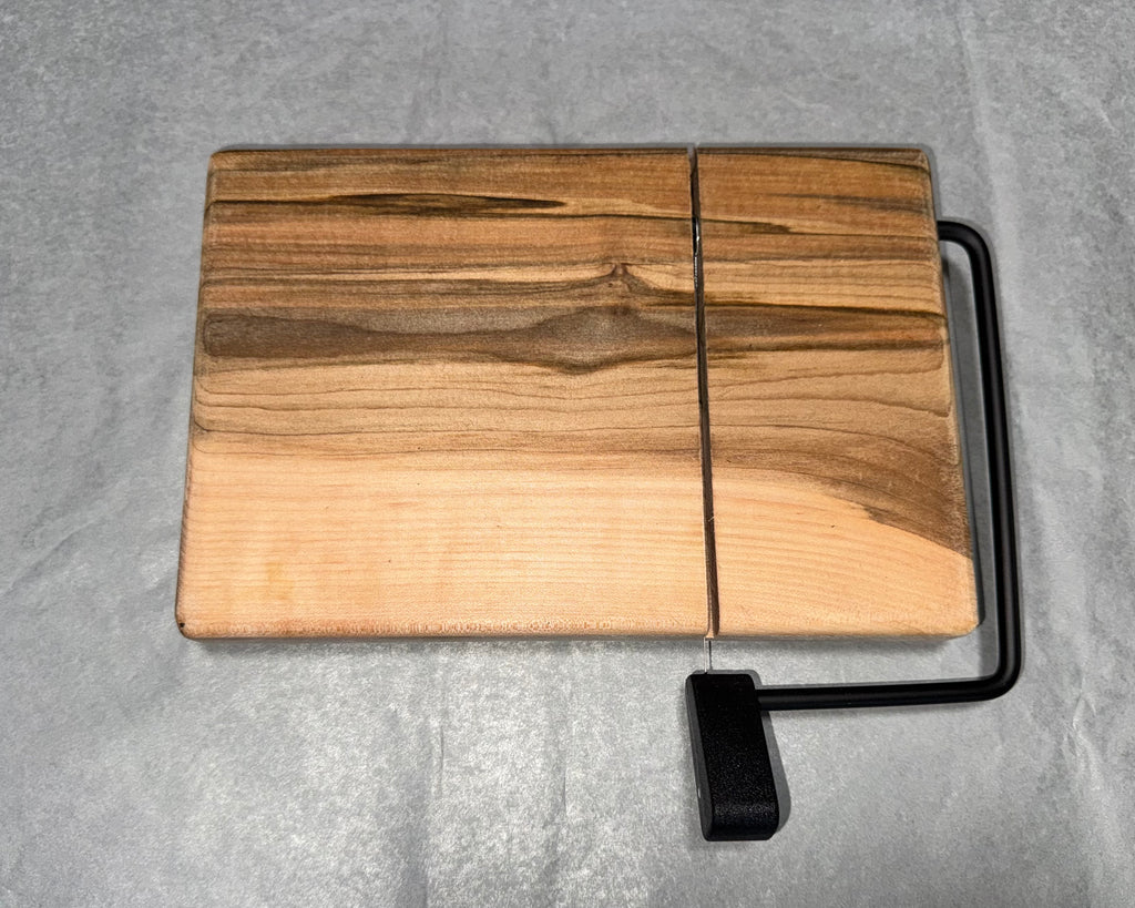 Handcrafted Wood Cheese Board with Wire Slicer