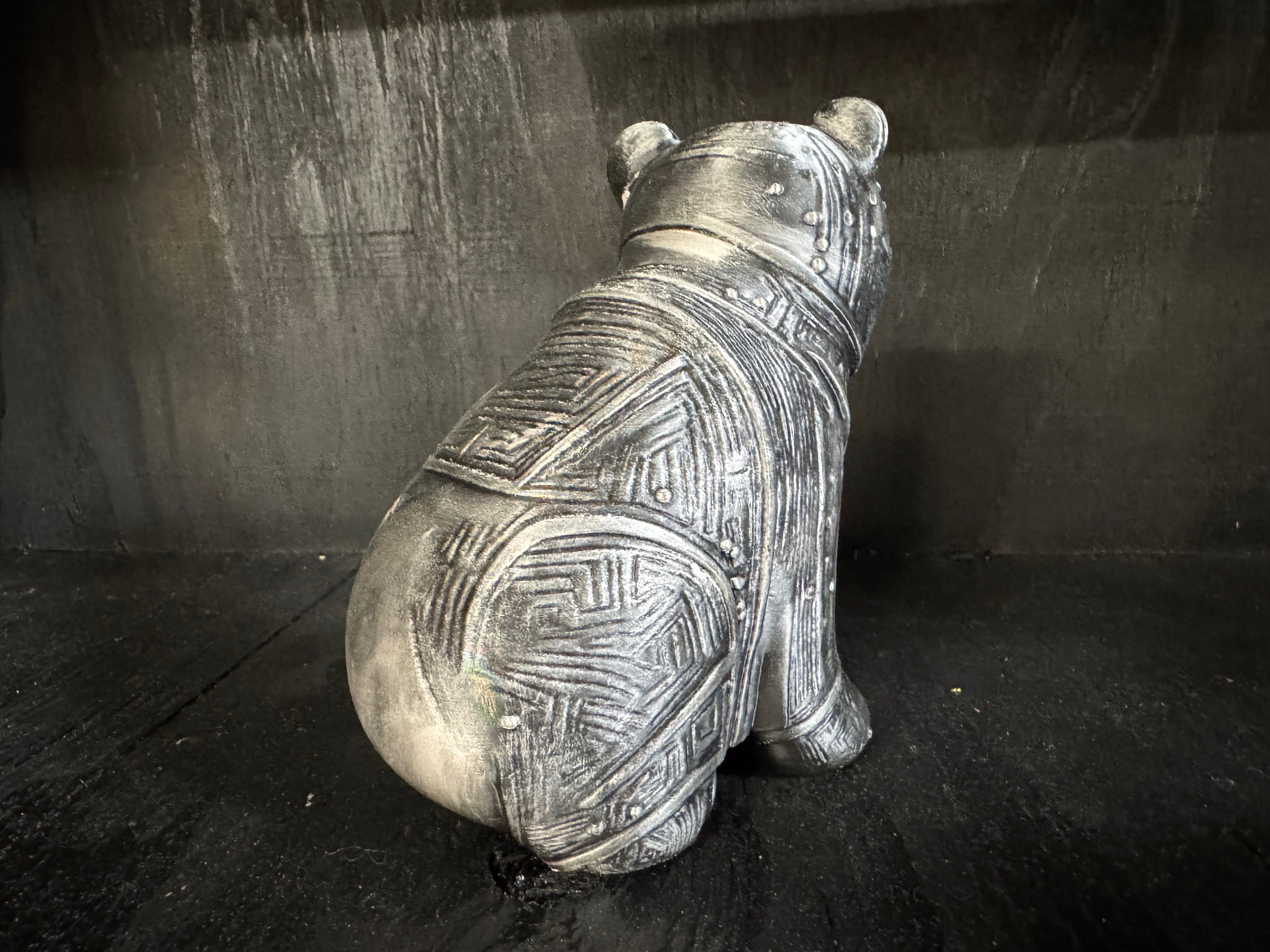Circuit Board Bear Figurine – Matte gray Sculpture