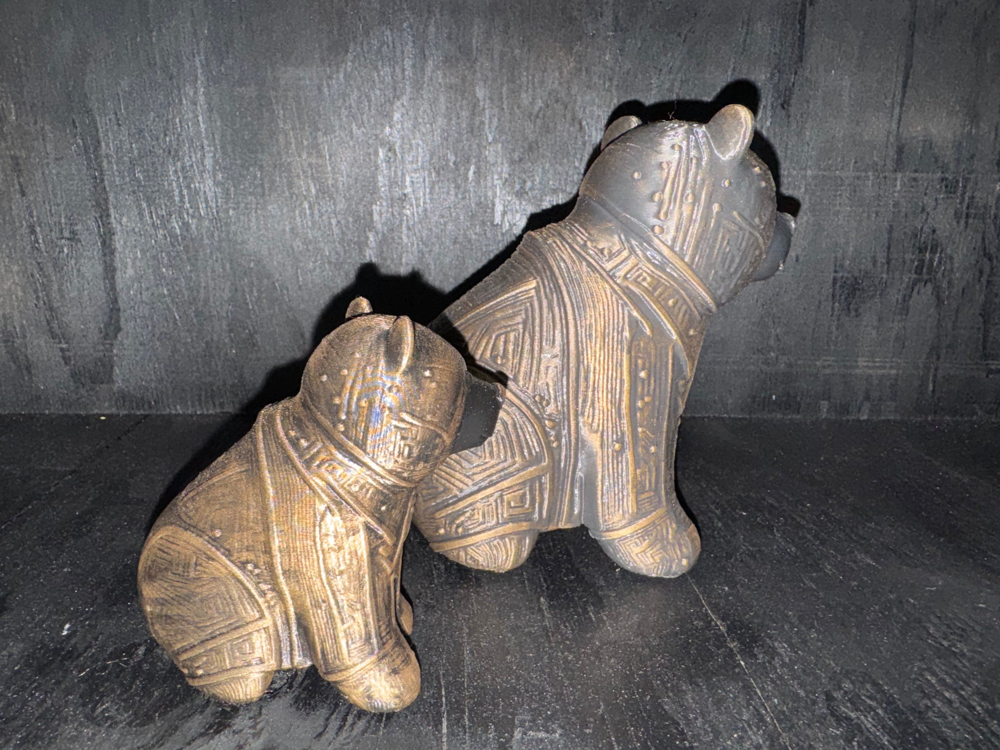 Circuit Board Bear Figurine – Bronze Sculpture