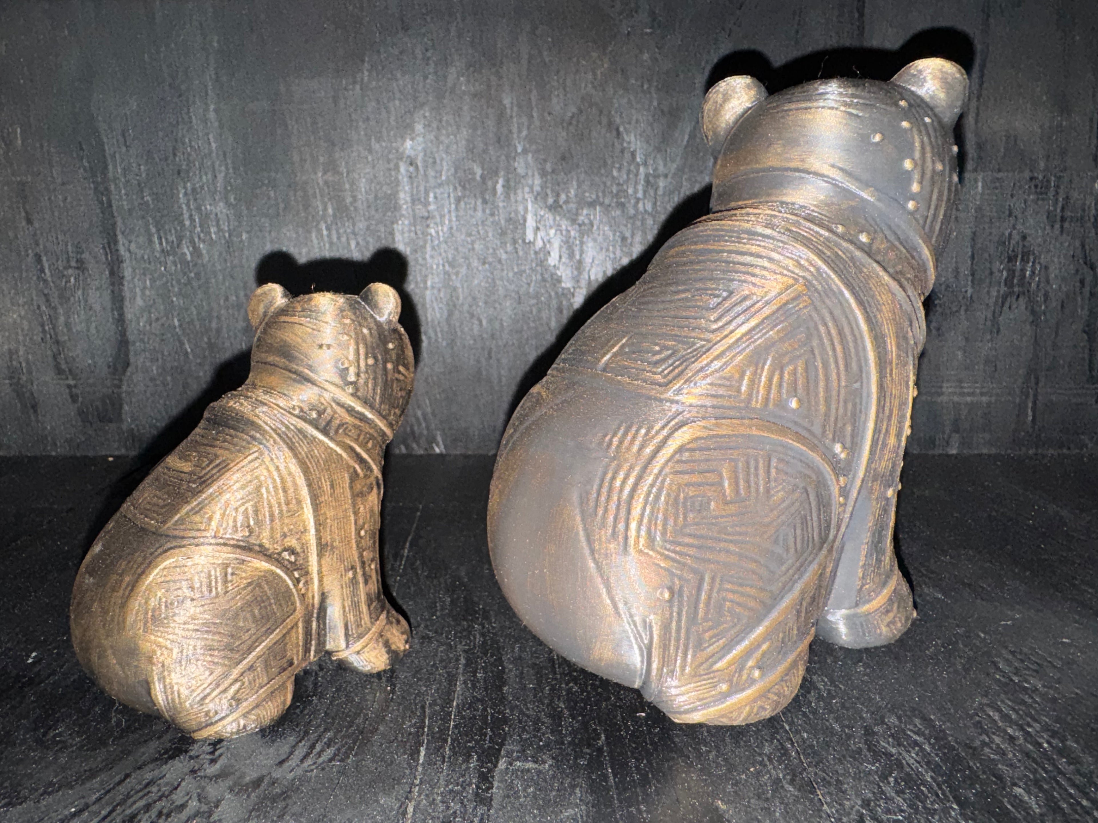 Circuit Board Bear Figurine – Gold Sculpture