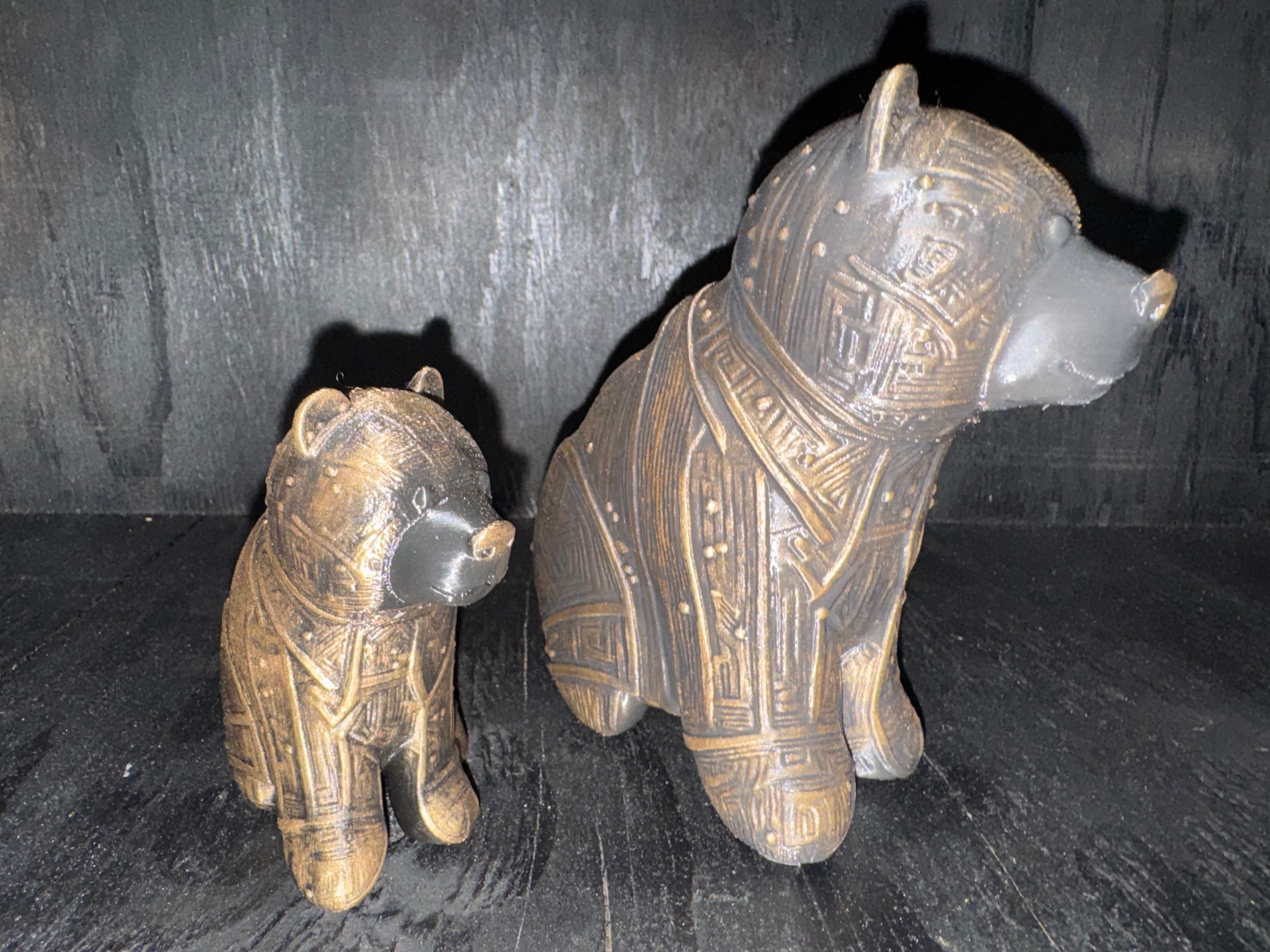 Circuit Board Bear Figurine – Gold Sculpture