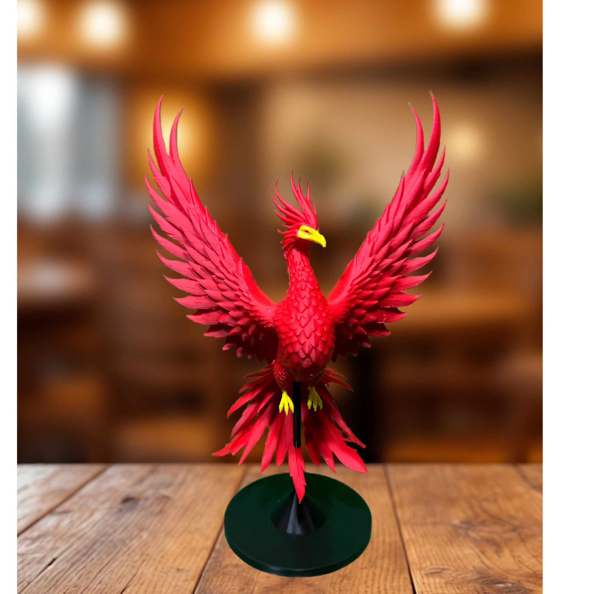 Rising Phoenix Sculpture – White Matte Figurine on Base