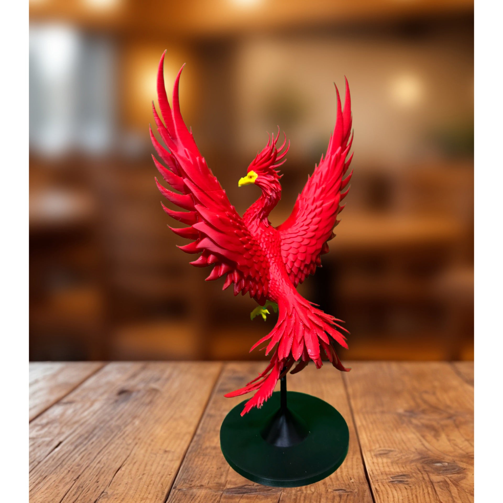 Rising Phoenix Sculpture – White Matte Figurine on Base