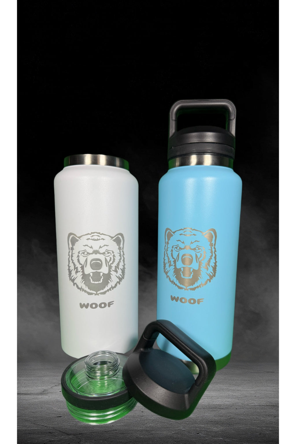 WOOF Laser-Etched Powder Coated 40 oz Water Bottle