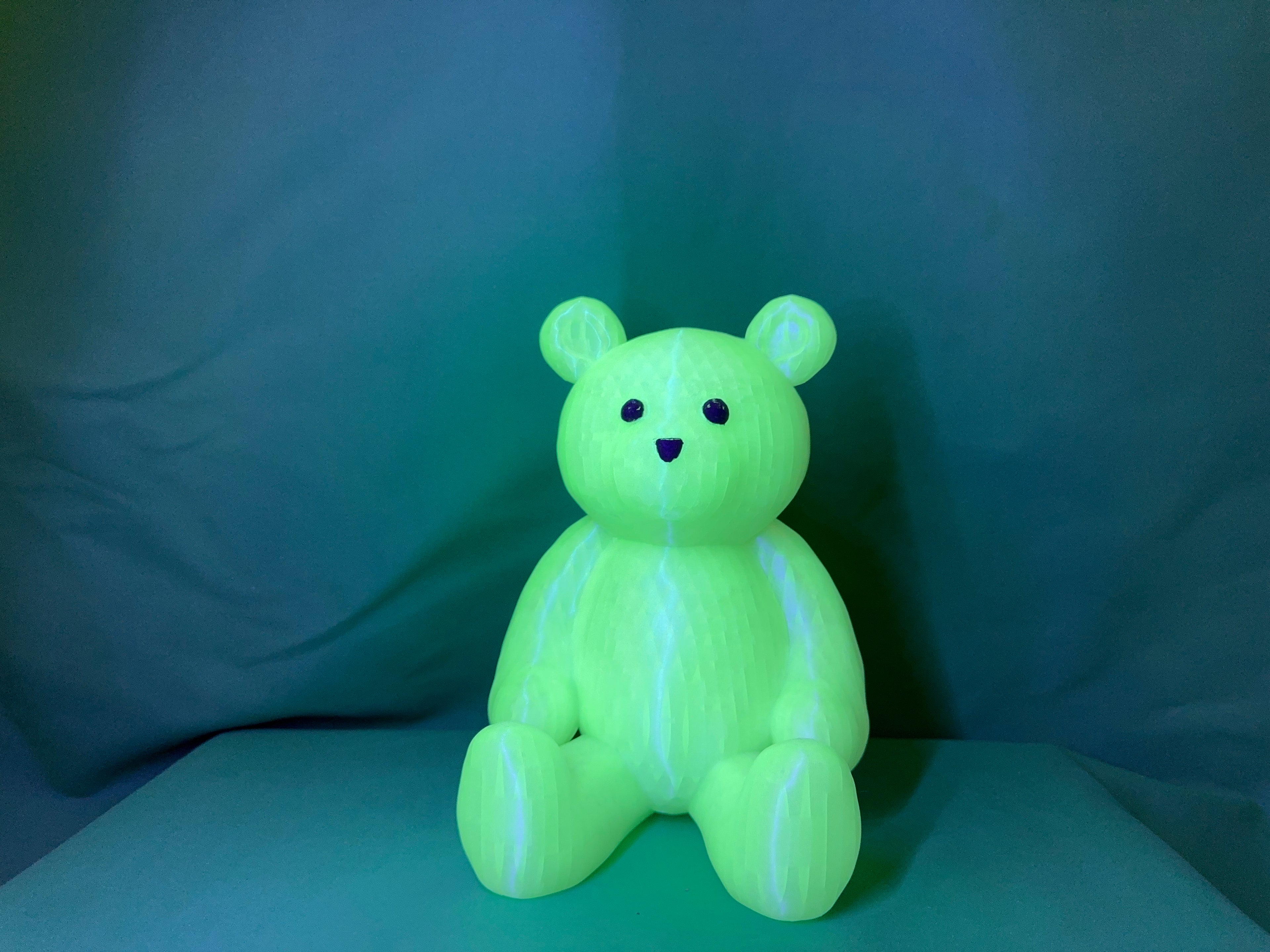 Glow bear night light in green color