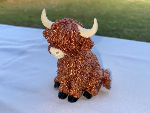 3D Printed Highland Cow Figurine